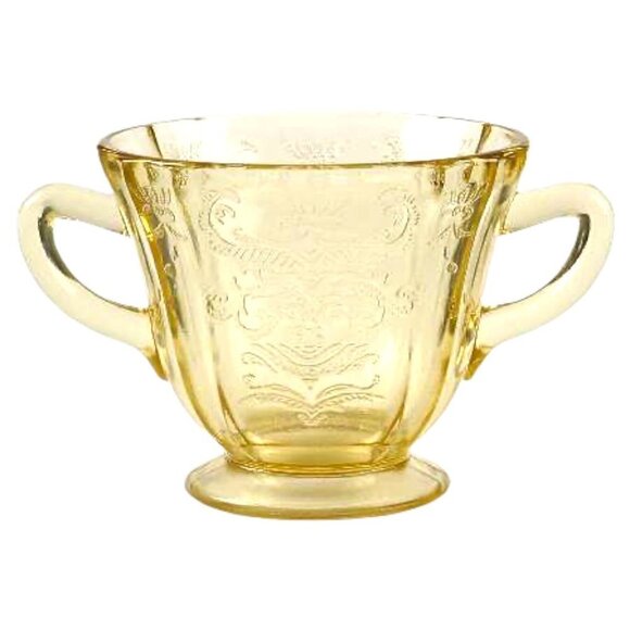 Federal Glass Other - Federal Madrid Yellow Depression Glass Sugar Bowl